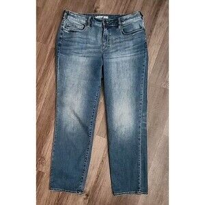 Lands' End Womens Jeans 16W Mid Rise Straight Medium Wash